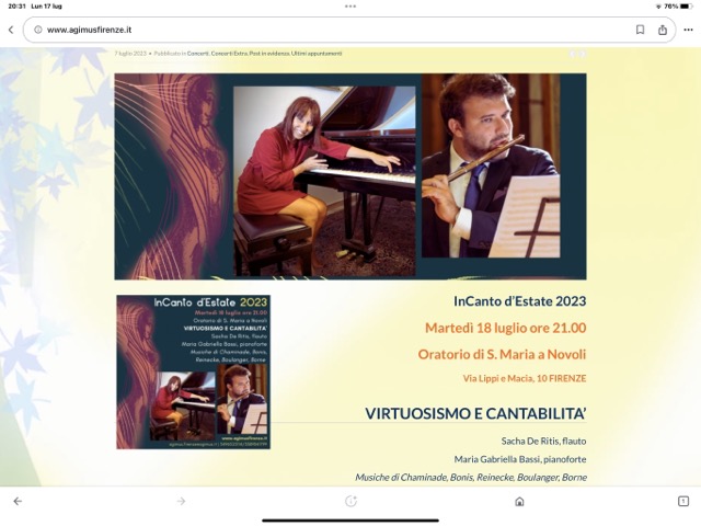 INCANTO D’ESTATE Firenze 18 luglio 2023