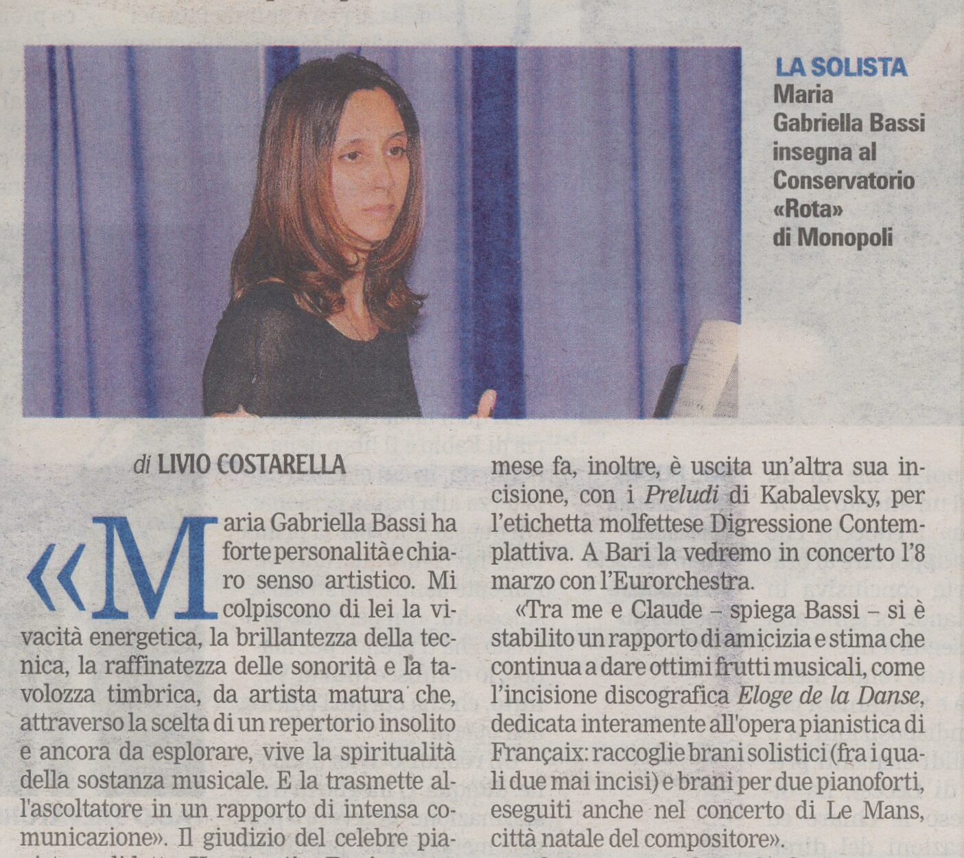 Un piano barese incanta la Francia